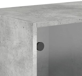 2 db betonszürke faliszekrény üvegajtókkal 68,5 x 37 x 35 cm