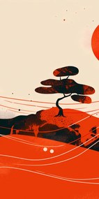 Poszter 50x100cm Piros sivatagi tájképek