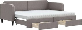 vidaXL tópszínű kihúzható bársonyheverő fiókokkal 80 x 200 cm