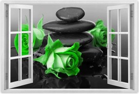 Poszterek 90x60 Zöld rózsavirågok