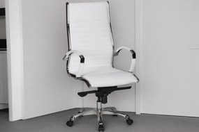 HAMBURG bőr irodai szék - fehér