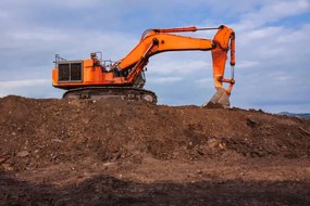 Illusztráció Backhoe are working digging on the ground, voranat