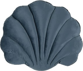 Christina kagyló alakú sötétkék párna 38x48x6 cm