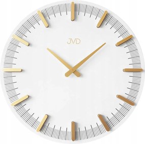 Elegáns Fa Fehér Falióra Jvd HC401.1 40 cm Arany Mutatók