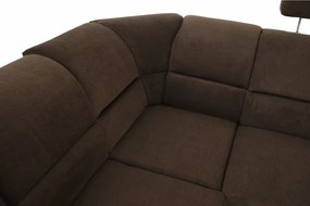 Ülőgarnitúra, textilbőr barna/szövet barna, SANTIAGO U