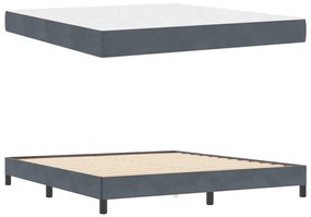 Boxspring ágy matraccal Sötétszürke 180 x 200 cm Bársony