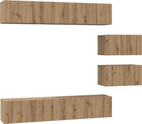 vidaXL TV szekrény garnitúra 6 pcs Artisan tölgy Faanyag