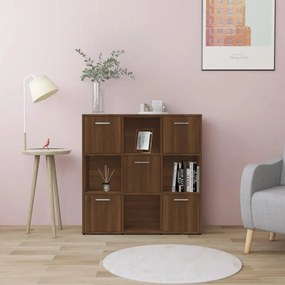 barna tölgyszínű szerelt fa könyvszekrény 90 x 30 x 90 cm