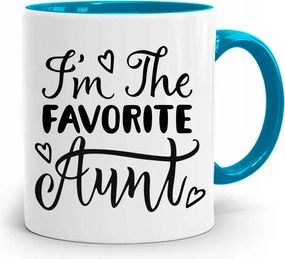 Kék Bögre Ajándék Favortie Aunt Néninek, fényképes nyomattal