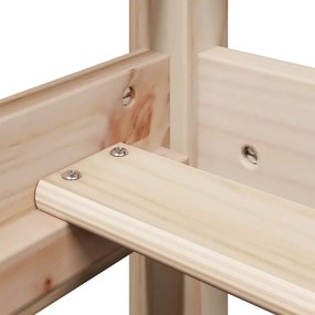 tömör fenyőfa magasított ágy tetővel 90 x 190 cm