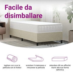 közepes keménységű egyszemélyes zsebrugós matrac 90 x 190 cm