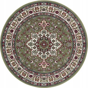 Kerek szőnyeg nappaliba 160cm hagyományos mintás,zöld-krém