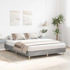 sonoma tölgyszínű szerelt fa ágykeret matrac nélkül 150x200 cm