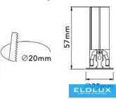 UNIVERSO Mini spotlámpa 3w 145lm 6500k IP20 Fekete D25x57mm kivágás:D20mm