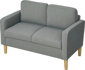 HOMCOM 2 Személyes Kanapé Karfával, Tárolóhely, Modern Kárpitozott Kanapé Corduroy Megjelenéssel, Fa Lábakkal, Párnákkal, Ülőgarnitúra A Nappaliba, Há