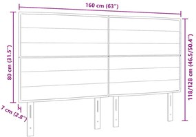 Fejtámla vonal design Sötétszürke 160 cm Szövet