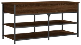 barna tölgy színű szerelt fa cipőtároló pad 100 x 42,5 x 50 cm