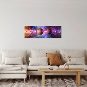 Kép - Naprendszer (órával) (90x30 cm)
