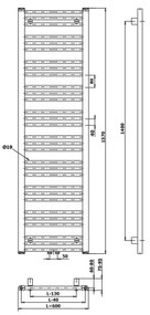 Bruckner - Fürdőszoba radiátor ALBRECHT 765W/230V 60x157 cm matt fekete