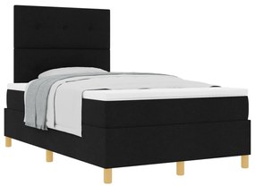 Box Spring Ágy Matraccal Fekete 120x200 cm Szövet