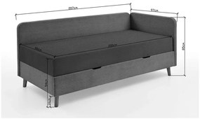 Bézs kárpitozott egyszemélyes ágy tárolóhellyel 90x200 cm Cabana – Meise Möbel