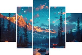 Kép - Kempingezés a hegyekben (150x105 cm)