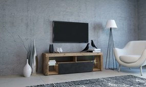 EVEREST Tv szekrény old wood + antracit led világítással