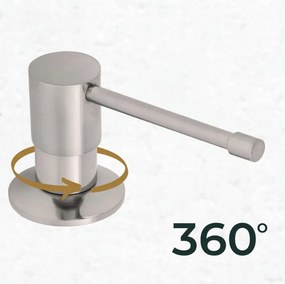 Mosogató minőségi felső, mosogatószer adagoló mosogatóhoz 400ml, acél, SKQ-DOZL-IX