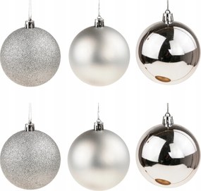 EzĂŒst KarĂĄcsonyfadĂsz NĂĄd 6DB 8CM Törhetetlen