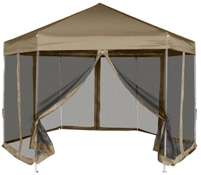 tópszínű összecsukható pavilon oldalfalakkal 3,6x3,1 m 220 g/m²