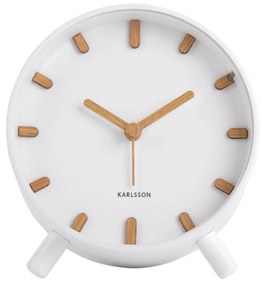 Karlsson 5943WH design ébresztőóra 11 cm, fehér