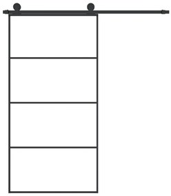 ESG üveg-alumínium tolóajtó fémszerelvény-szettel 102,5x205 cm