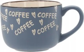 Kávés bögre tea Nagy 530 ml Coffee kék porcelán