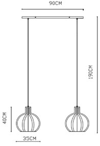 Lucide 73400/02/30 - Csillár zsinóron MIKAELA 2xE27/60W/230V fekete