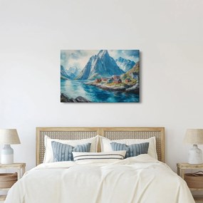 Kép - Norvég falu (90x60 cm)