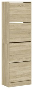 sonoma tölgy cipőszekrény 4 kihajtható fiókkal 60x34x187,5 cm