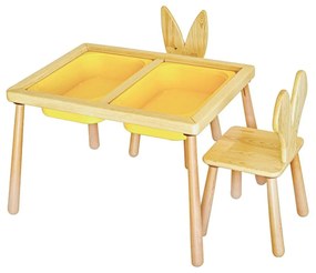 Gyerekasztal székekkel Table and 2 Chairs - Yellow