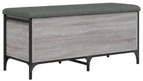 szürke sonoma színű szerelt fa tárolópad 102 x 42 x 45 cm