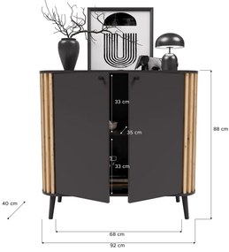 Pure 2 ajtós komód kézműves tölgy/szürke