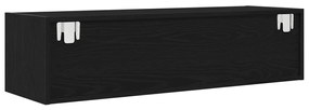 TV Szekrény Fekete Tölgy 100x31x25,5 cm Szerelt Fa