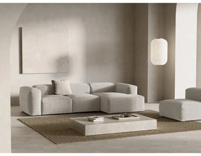 Bézs kordbársony sarokkanapé (jobb oldali-heverő résszel) Bergano – Cosmopolitan Design