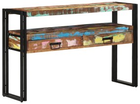 Végasztalok Többszínű 120x33x75 cm Tömör Újrahasznosított Fa és Fém