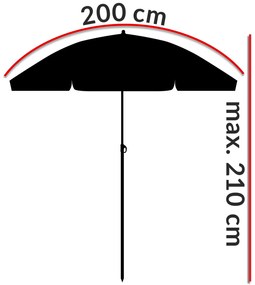 Deuba Crete napernyő Ø200 cm - kék