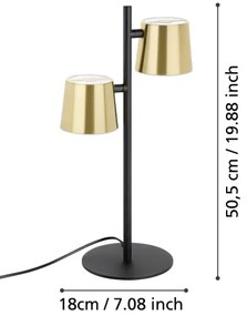 Eglo 39986 - LED Asztali lámpa ALTAMIRA 2xGU10/4,6W/230V 3000K arany