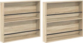 vidaXL Magazin állvány 2 pcs Sonoma tölgy 80 x 12 x 70 cm Faanyag