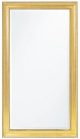 Téglalap alapú élcsiszolt faragott antik arany fali tükör 133,5x74x3cm