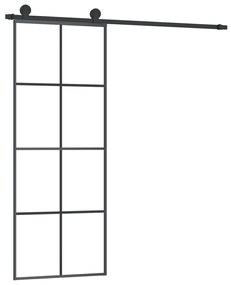 ESG üveg és alumínium tolóajtó fémszerelvény-szettel 76x205 cm