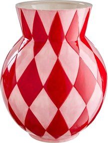 HOLY MOLY kerámia váza 30 cm, pink/piros