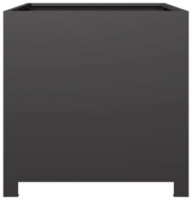 fekete acél kerti virágtartó 50 x 50 x 50 cm