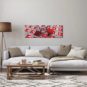 Kép - 3D fémes absztrakció (órával) (90x30 cm)